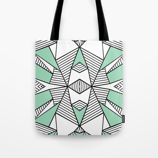 Triangle Tribal Mint Tote Bag