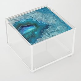 Teal Druzy Agate Quartz Acrylic Box
