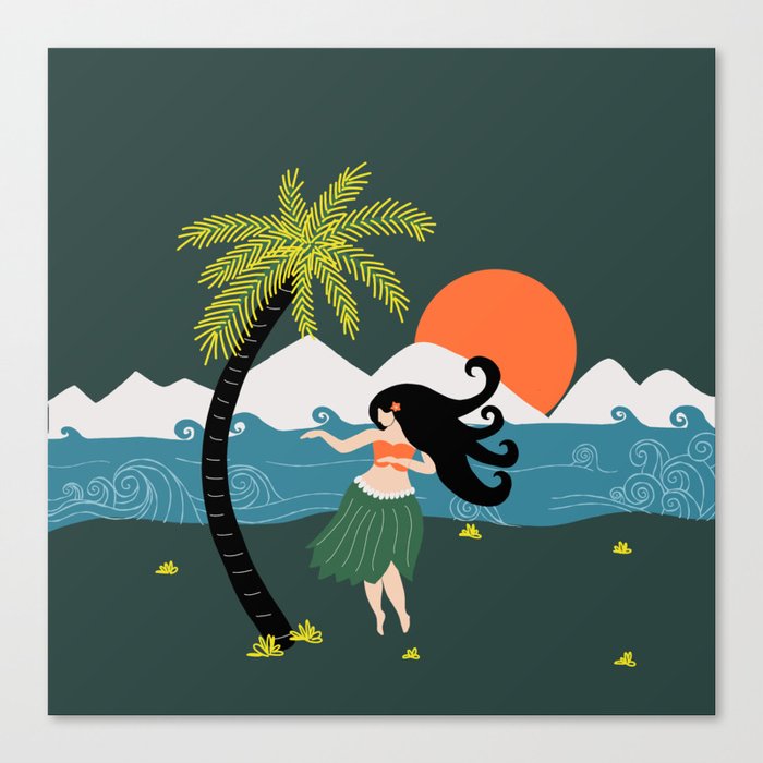 Hula Girl - Aloha Hawaii Canvas Print