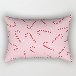 Christmas Candy Cane Pink Rectangular Pillow
