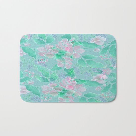 Soft Spring Floral Bath Mat