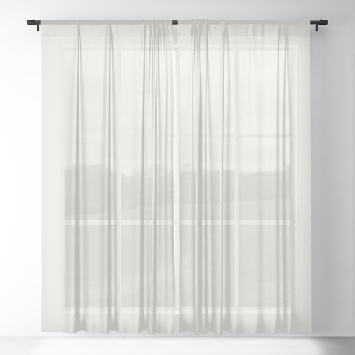 Dusty Off White Solid Color Cow's Milk PPG1053-1 - All One Single Shade Hue Colour Sheer Curtain