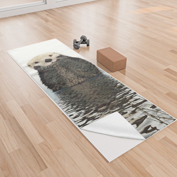 Painted Otter Reflections Yoga Towel