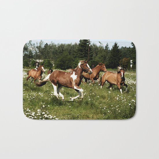 Spring Horse Run Bath Mat