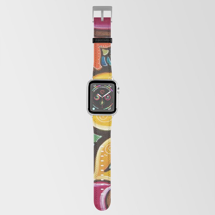mandala and pink, plants,modern art,colorful Apple Watch Band
