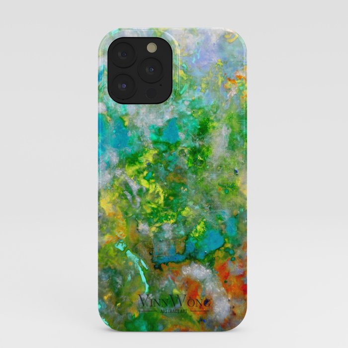 Abstract Art in Color Symphony Green iPhone Case