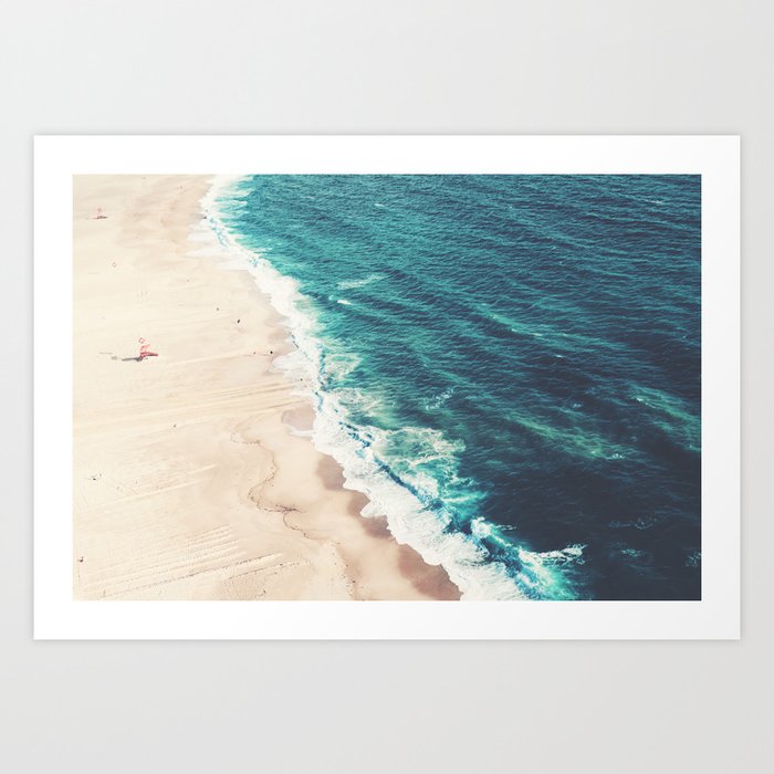 Aerial Beach Print - Aerial Ocean - Crashing Waves - Sea Travel photography  Art Print