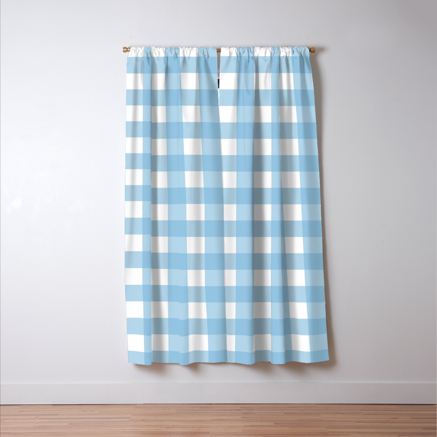 Light Blue White Gingham Pattern Blackout Curtain By Nlmiller07art Society6