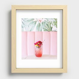 Blush Pink Summer Cocktail, Cafe Recessed Framed Print