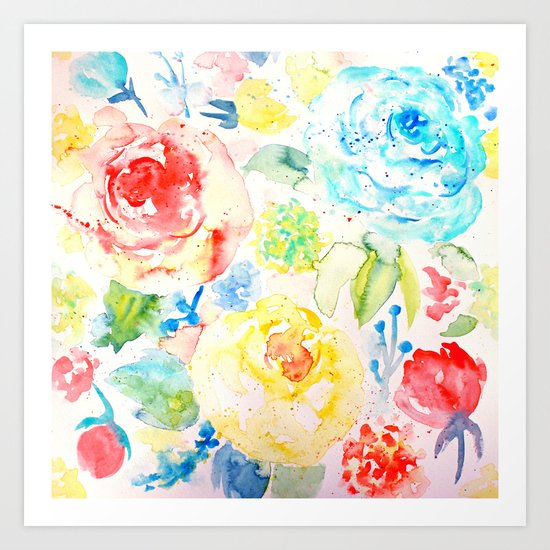 Abstract Flowers 06 Art Print