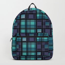 Blue purple colorful checkered pattern . Backpack