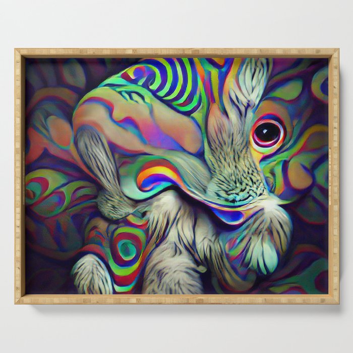 Chasing Rabbits Psychedelic Serving Tray