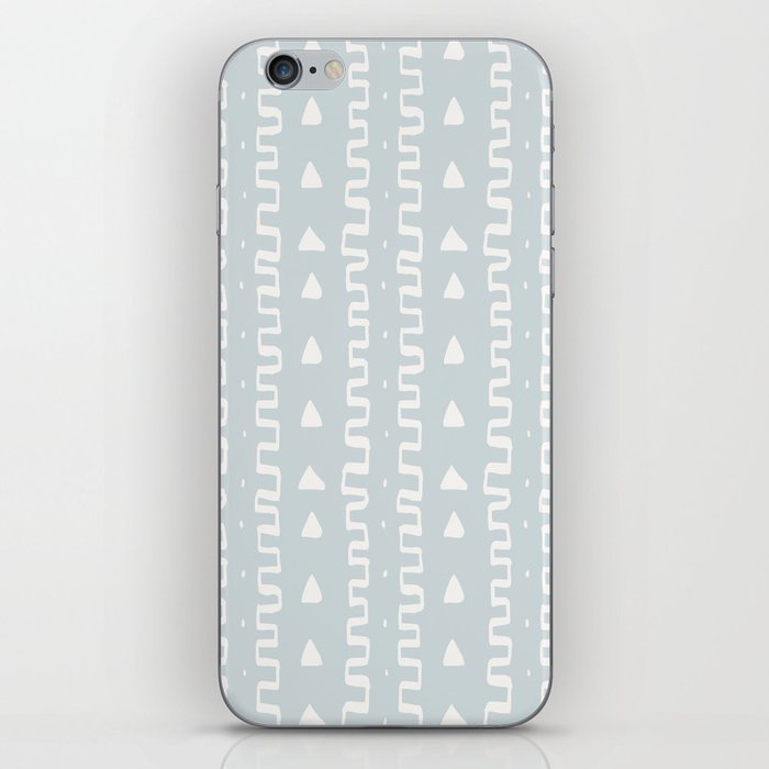Merit Mud Cloth Light Blue and White Triangle Pattern iPhone Skin