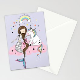 Mermaid & Unicorn Stationery Card