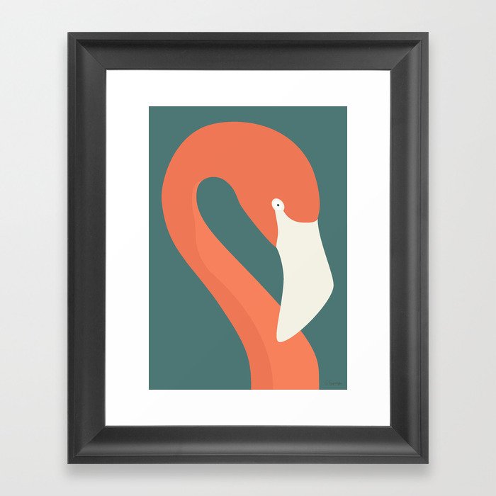 FLAMINGO PORTRÆT Framed Art Print