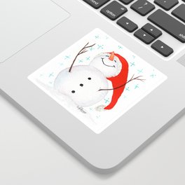 Joyful Snowman Sticker