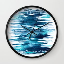 Gentle Surf - Abstract Ocean Watercolor Water Reflections Wall Clock