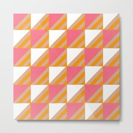 pink checkers Metal Print