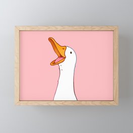 Happy White Duck Framed Mini Art Print