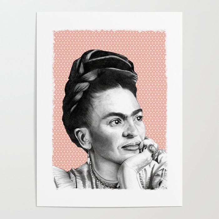 Frida Bright Print Feminist Icon Wall Art Frida Kahlo Self Portrait Bohemian Gallery Poster