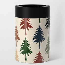 Colorful retro pine forest 2 Can Cooler