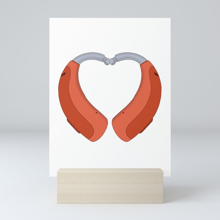 Heart Shaped Hearing Aid Mini Art Print