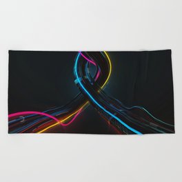 Abstract composition of Wires. Connection Beach Towel