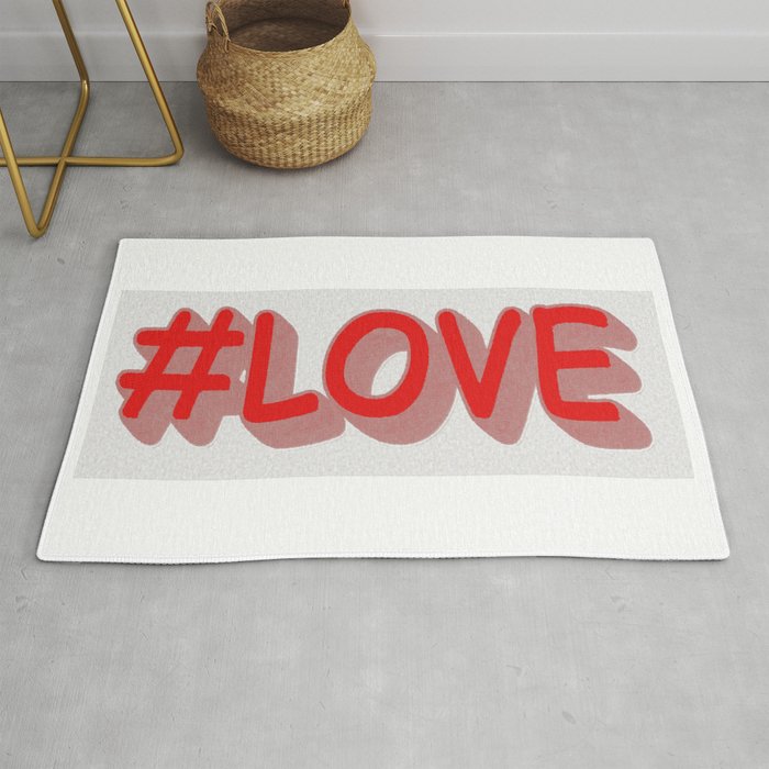 Cute Expression Design "#LOVE". Buy Now Rug