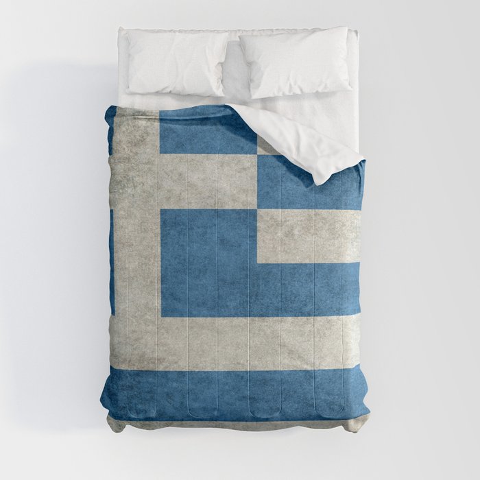 Greek Flag - grungy style Comforter