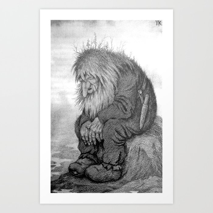 The Troll Who Wonders About His Age Theodor Kittelsen Art Print