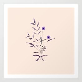 Purple Flowers Bouquet Card Art Print