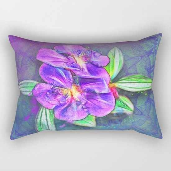 Abstract Lasiandra on textured kaleidoscope Rectangular Pillow