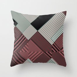 Modern Boho Print Striped Pattern Throw Pillow
