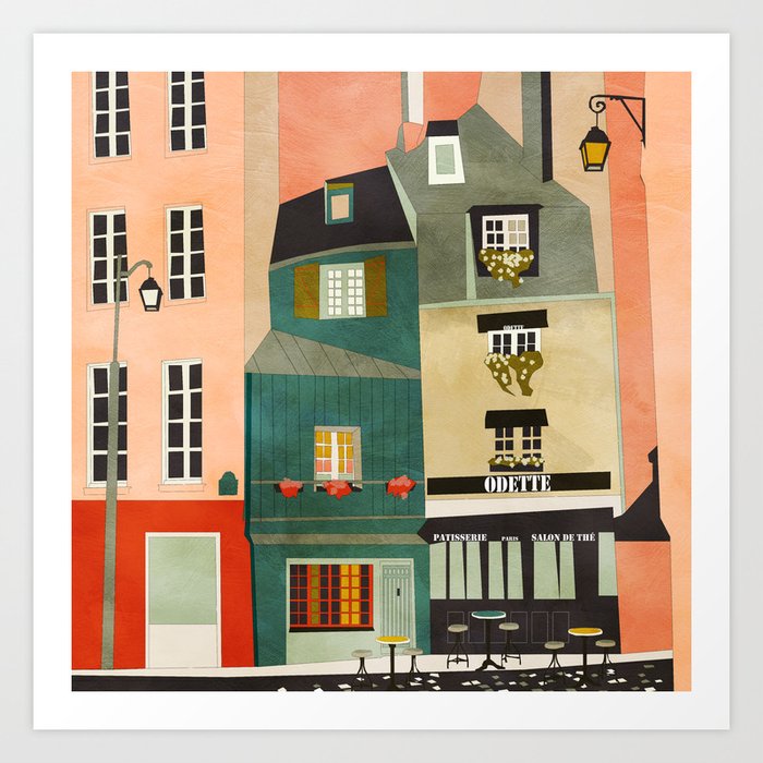 paris 2 travel europe france houses Art Print