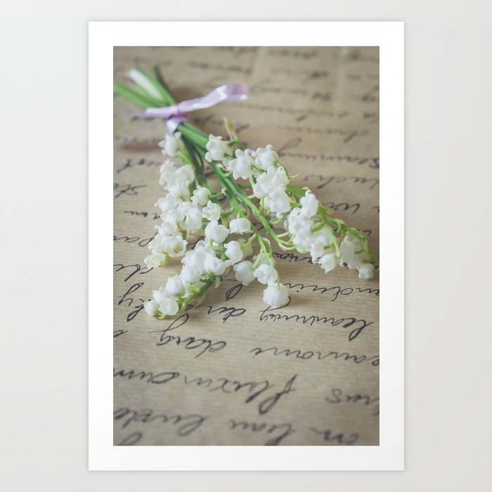 Love letter with lily of the valley Art Print