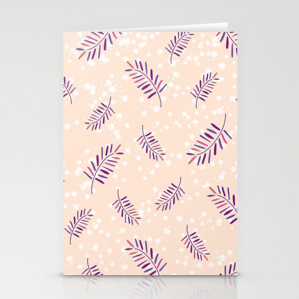 Purple Leaves Stationery Cards