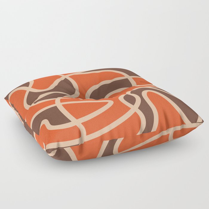 Messy Scribble Texture Background - Flame and Coffee Floor Pillow