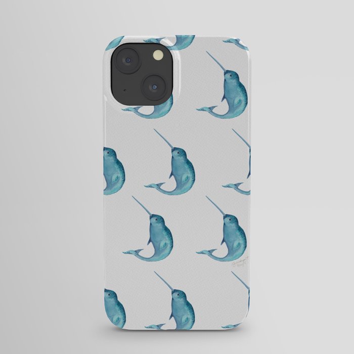 Blue Narwhal iPhone Case