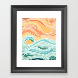 Sea and Sky Abstract Landscape Framed Art Print