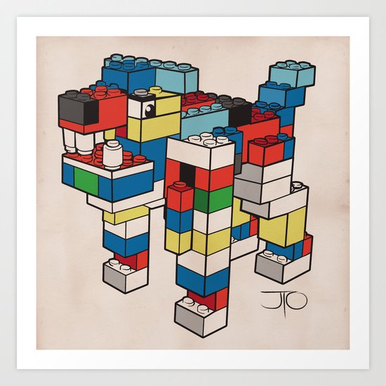 Block Hound Art Print