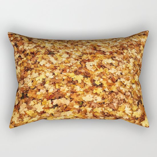 Gold yellow fall maple leaves Rectangular Pillow