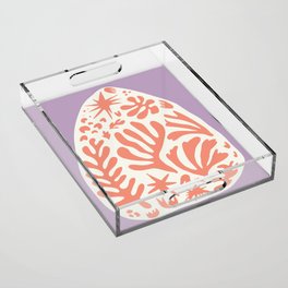 Matisse Inspired Organic Coral Shapes \\ Lilac & Peachy  Acrylic Tray