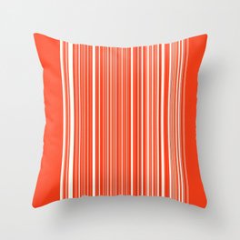 Orange White Pin Stripes Throw Pillow