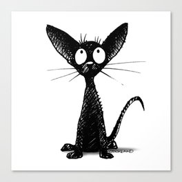 Little Black Oriental Cat Canvas Print