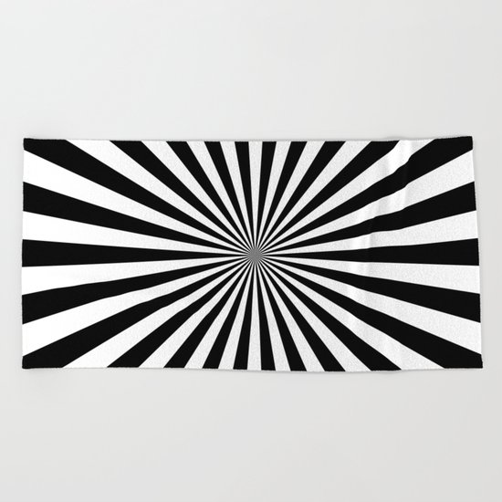 Starburst (Black/White) Beach Towel