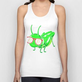 Grasshopper Wearing Eyeglasses Funny Insect Kids Unisex Tank Top