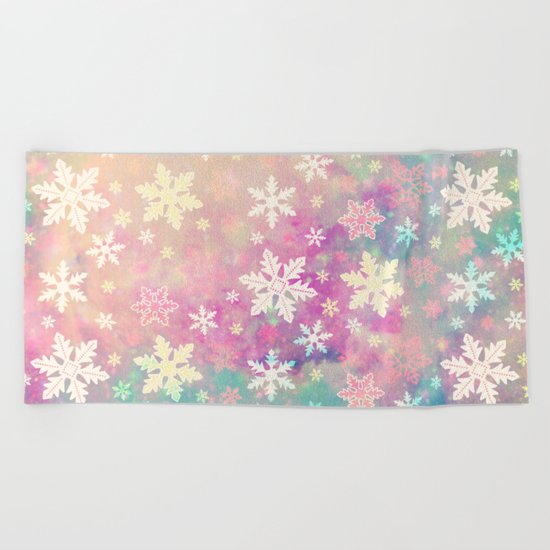 Snowflakes Beach Towel