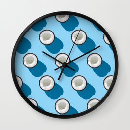 Kitschy Coconuts on Turquoise Wall Clock