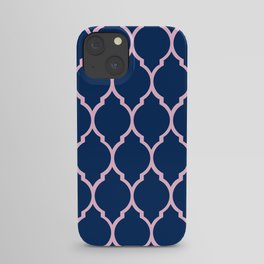 Navy and Pink Quatrefoil Palm Beach Preppy iPhone Case