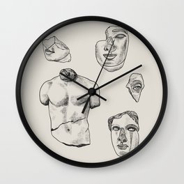 Fragments in Taupe Wall Clock